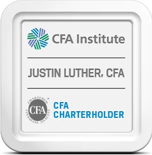 CFA Institute charterholder badge — Justin Luther, CFA
